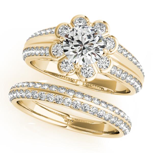 Certified 2.38 CTW Diamond Engagement Ring SET 18K Yellow Gold (1 of 2)