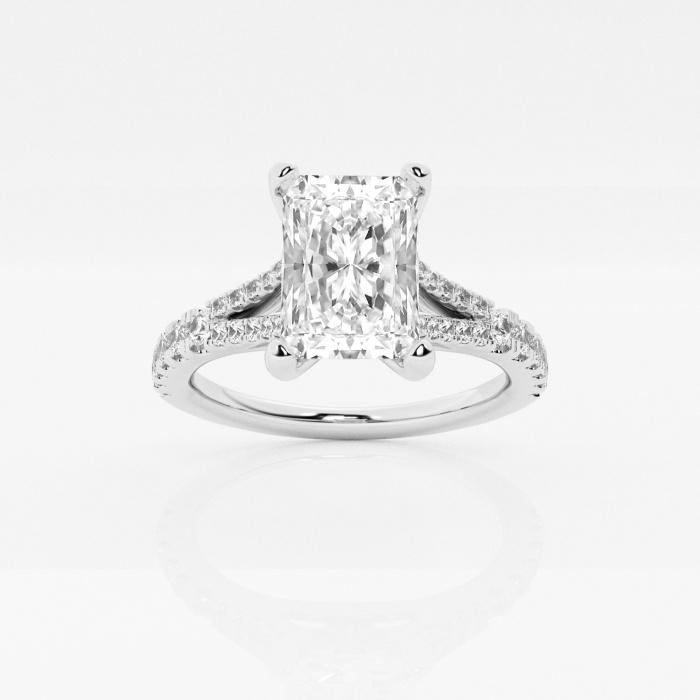 Certified 1 1/3 ctw Radiant Diamond Split Shank Engagement Ring 14K White Gold (1 of 2)