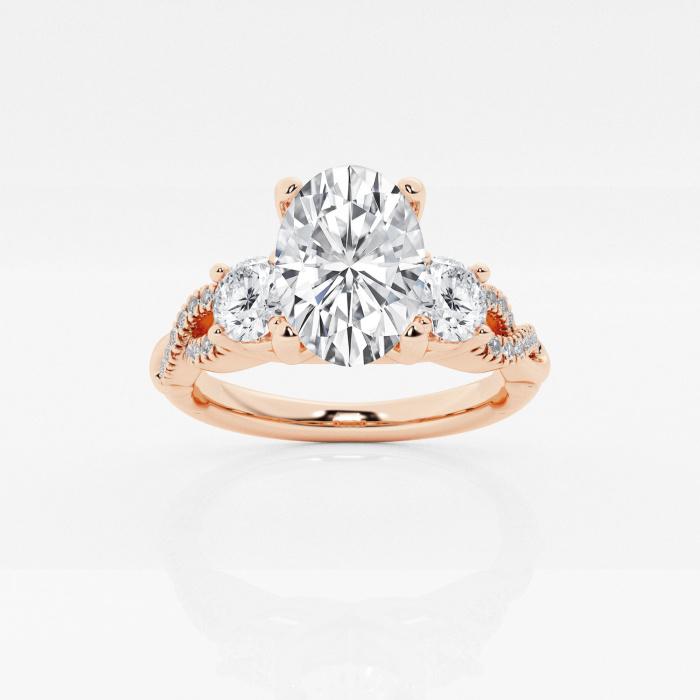 Certified 1 1/2 ctw Oval Diamond Swirl Engagement Ring 14K Rose Gold (1 of 2)