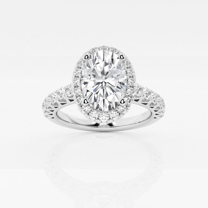 Certified 2 3/4 ctw Oval Diamond Royal Crown Halo Engagement Ring Platinum (1 of 2)