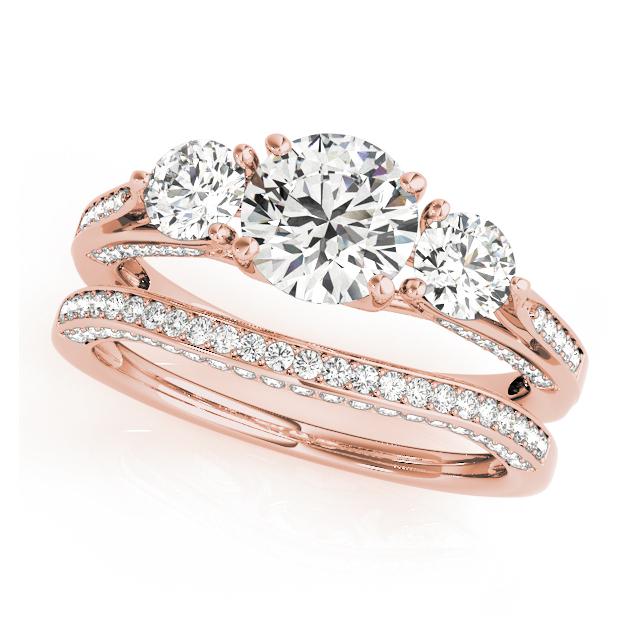 Certified 2.05 CTW Diamond Engagement Ring SET 18K Rose Gold (1 of 2)