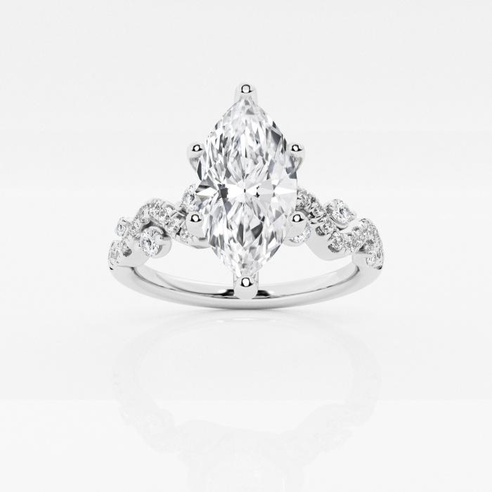 Certified 2 3/8 ctw Marquise Diamond Vine Engagement Ring 14K White Gold (1 of 2)