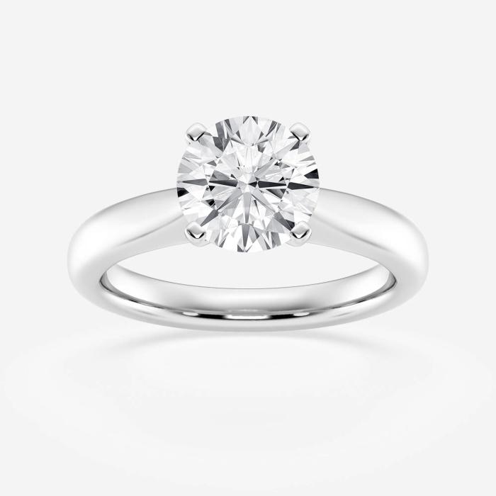 Certified 1 1/2 ctw Round Diamond Cathedral Solitaire Engagement Ring 14K White Gold (1 of 2)