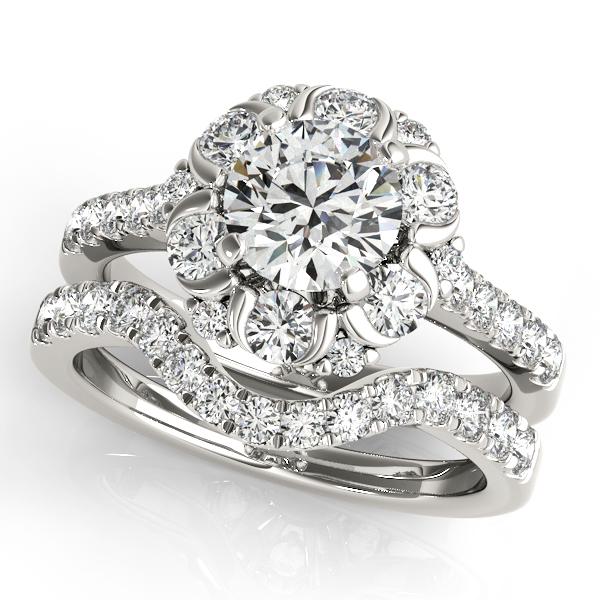 Certified 2.85 CTW Diamond Engagement Ring SET 18K White Gold (1 of 2)
