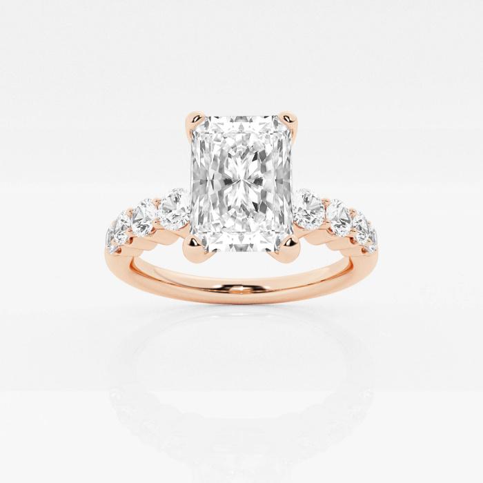 Certified 1 1/3 ctw Radiant Diamond Graduated Engagement Ring 14K Rose Gold (1 of 2)