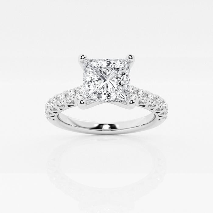 Certified 2 1/2 ctw Princess Diamond Royal Crown Engagement Ring 14K White Gold (1 of 2)
