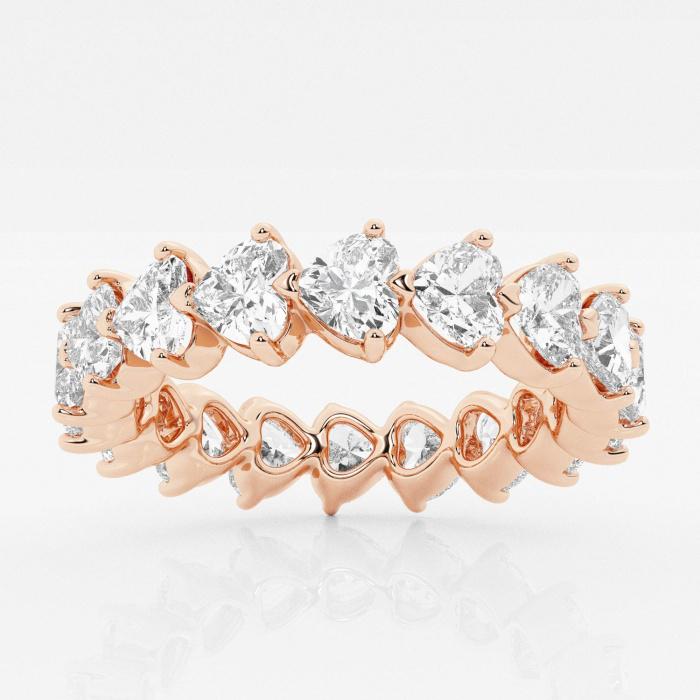 Certified 3 5/8 ctw Floating Heart Diamond Eternity Band 14K Rose Gold (1 of 2)