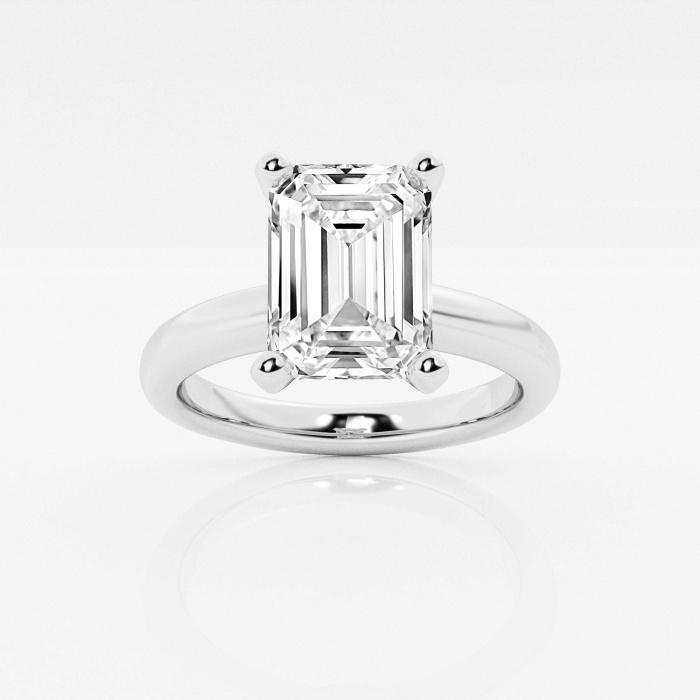 Certified 3 ctw Emerald Diamond Solitaire Engagement Ring 18K White Gold (1 of 2)