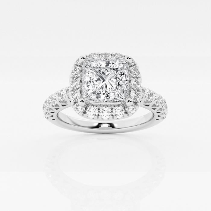 Certified 1 2/5 ctw Princess Diamond Royal Crown Halo Engagement Ring 14K White Gold (1 of 2)