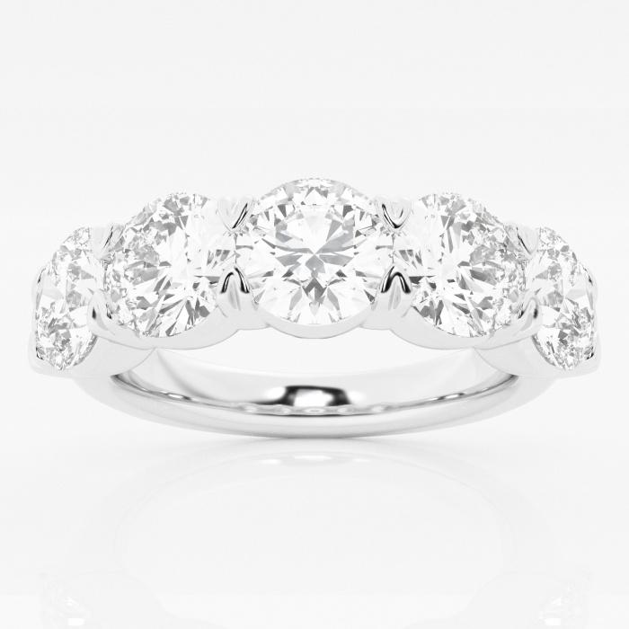 Certified 4 ctw Round Diamond Five Stone Band Platinum (1 of 2)