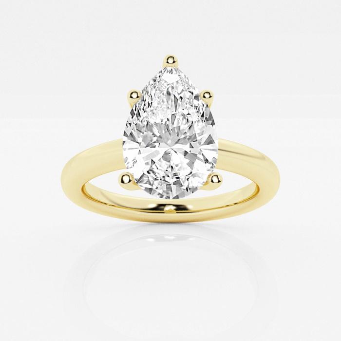 Certified 3 ctw Pear Diamond Solitaire Engagement Ring 18K Yellow Gold (1 of 2)