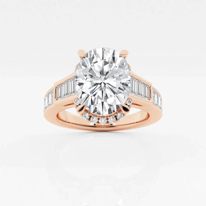 Certified 3 1/2 ctw Oval Diamond Channel Band Engagement Ring 18K Rose Gold (1 of 2)