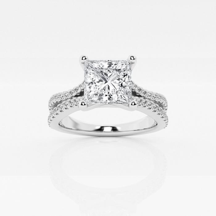 Certified 1 ctw Princess Diamond Wave Engagement Ring Platinum (1 of 2)
