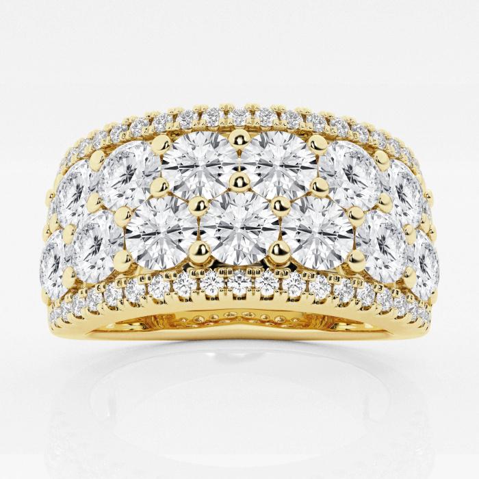 Certified 3 ctw Round Diamond Multi Row Fashion Band 14K Yellow Gold (1 of 2)