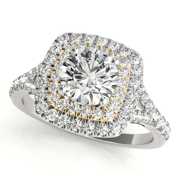 Certified 1.8 CTW Diamond Engagement Ring SET 18K Two Tone Gold (1 of 1)