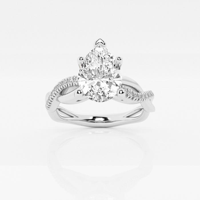 Certified 1 5/8 ctw Pear Diamond Intertwined Engagement Ring 14K White Gold (1 of 2)