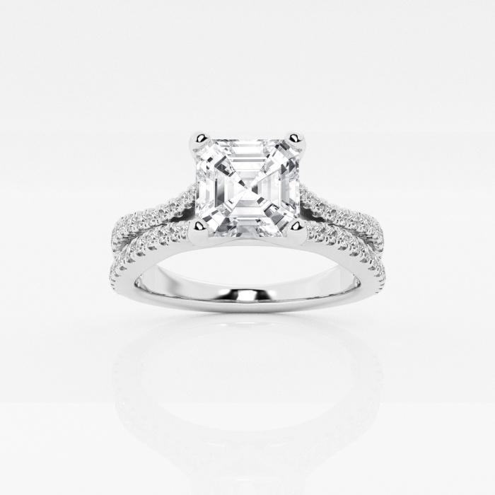 Certified 1 7/8 ctw Asscher Diamond Wave Engagement Ring 14K White Gold (1 of 2)