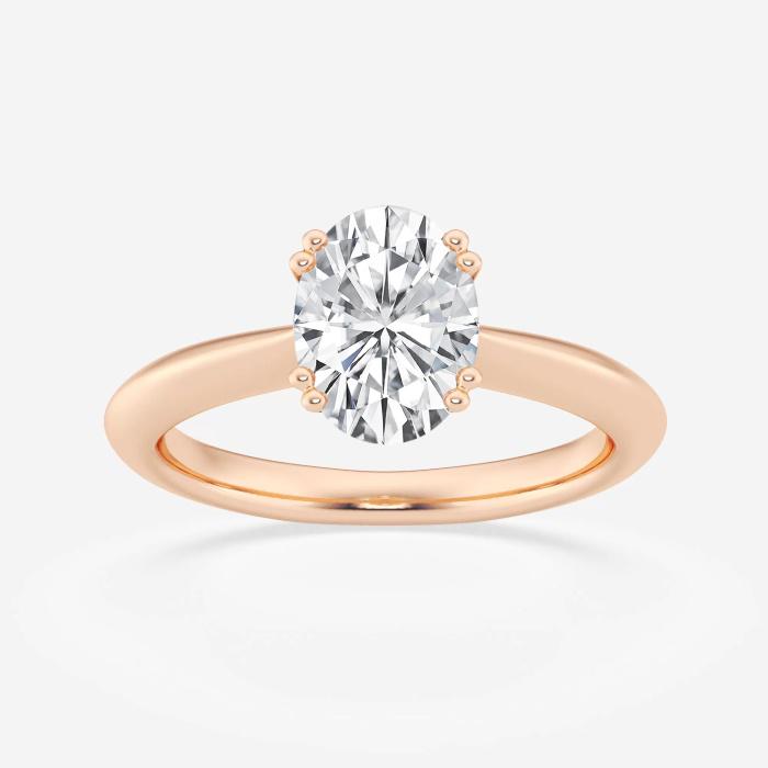Certified 1 1/2 ctw Oval Diamond Double Prong Solitaire Engagement Ring 14K Rose Gold (1 of 2)