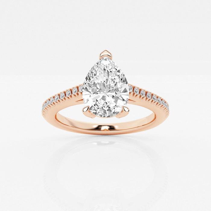 Certified 2 1/6 ctw Pear Diamond Engagement Ring 18K Rose Gold (1 of 2)
