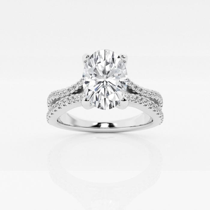 Certified 1 1/3 ctw Oval Diamond Wave Engagement Ring 14K White Gold (1 of 2)