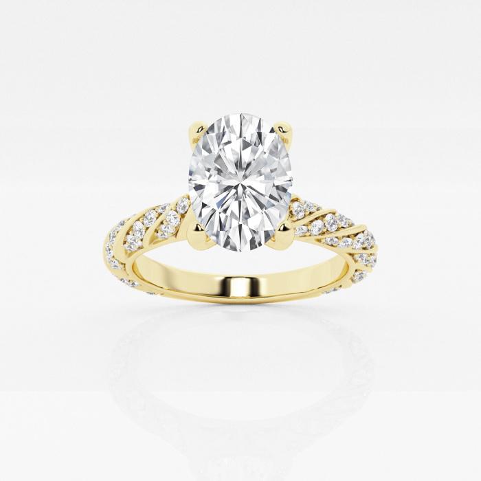 Certified 2 ctw Oval Diamond Ribbon Engagement Ring 14K Yellow Gold (1 of 2)