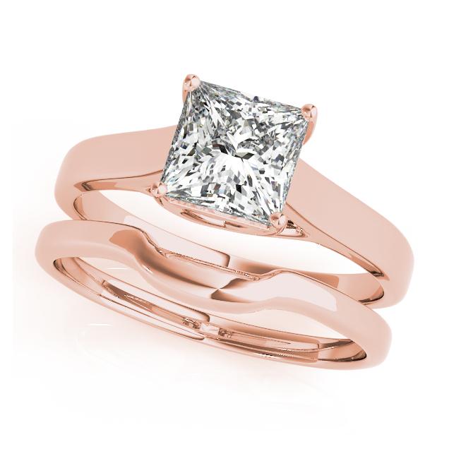 Certified 2 CTW Diamond Engagement Ring SET 18K Rose Gold (1 of 2)