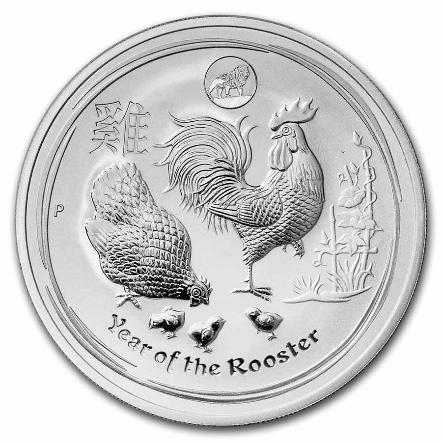 2017 Australia 1 oz Silver Lunar Rooster BU (SII, Lion Privy) (1 of 4)