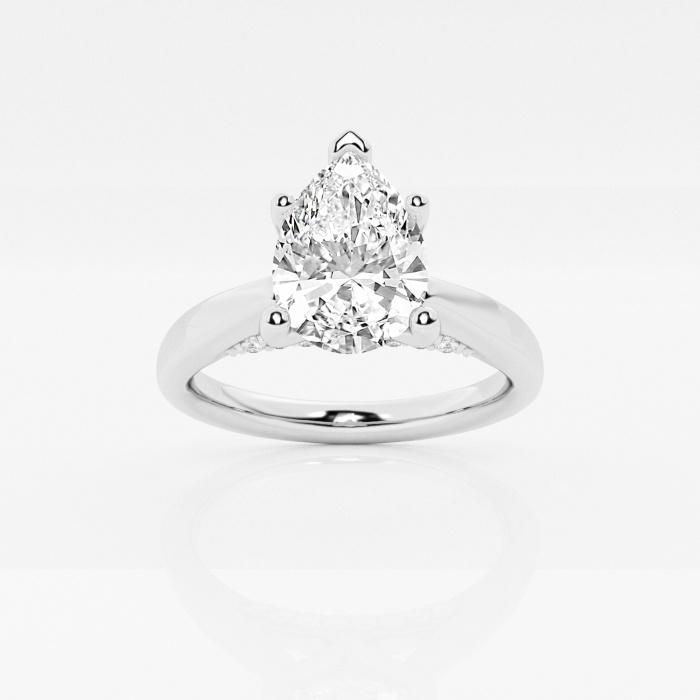 Certified 1 2/3 ctw Pear Diamond Arch Engagement Ring 14K White Gold (1 of 2)