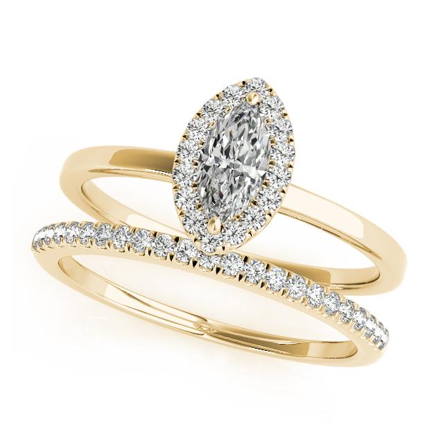 Certified 1.42 CTW Diamond Engagement Ring SET 18K Yellow Gold (1 of 2)