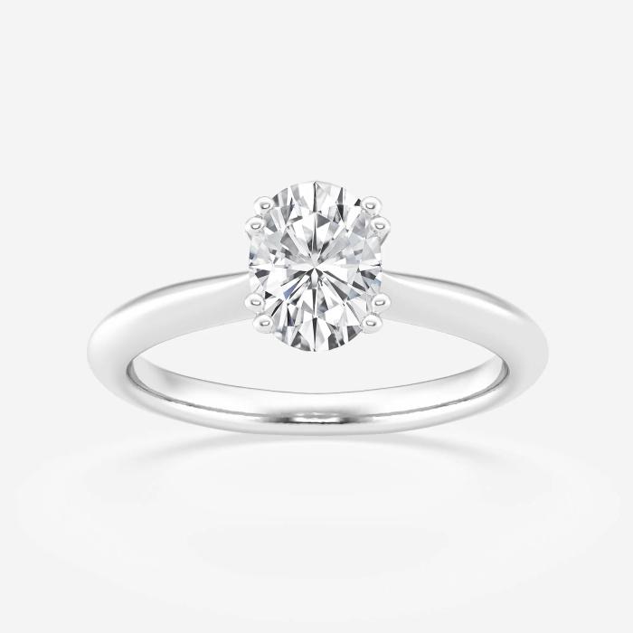 Certified 1 ctw Oval Diamond Double Prong Solitaire Engagement Ring Platinum (1 of 2)