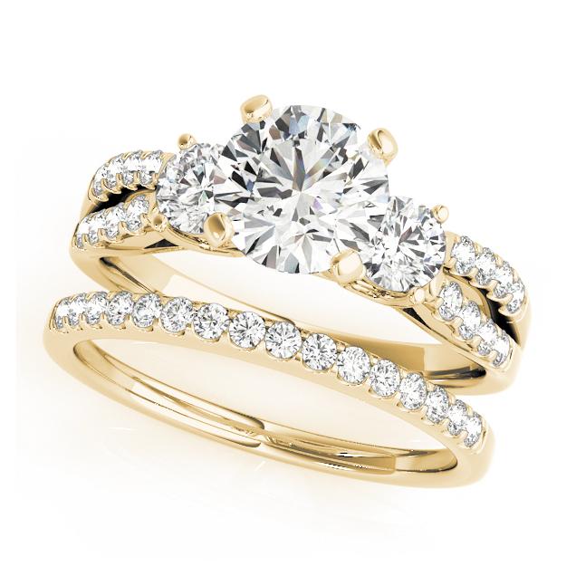 Certified 2.5 CTW Diamond Engagement Ring SET 18K Yellow Gold (1 of 2)