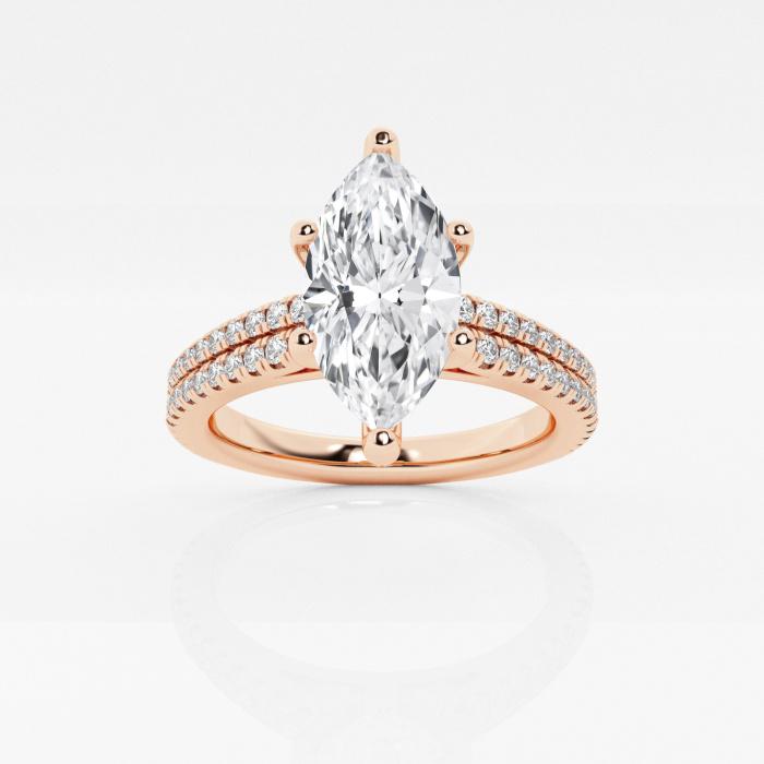 Certified 2 3/8 ctw Marquise Diamond Double Row Engagement Ring 14K Rose Gold (1 of 2)