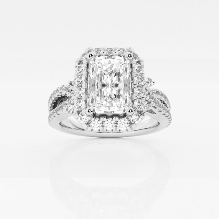 Certified 1 1/3 ctw Radiant Diamond Petite Bow Halo Engagement Ring Platinum (1 of 2)