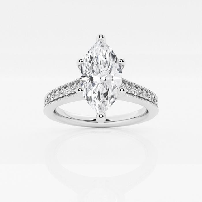 Certified 1 1/6 ctw Marquise Diamond Engagement Ring with Channel Side Accents 14K White Gold (1 of 2)