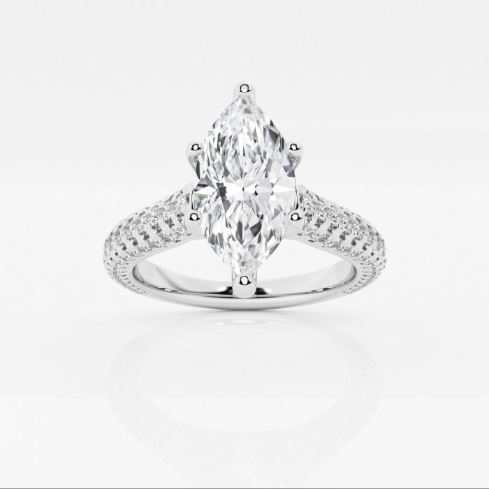 Certified 2 1/4 ctw Marquise Diamond Pave Engagement Ring 14K White Gold (1 of 2)