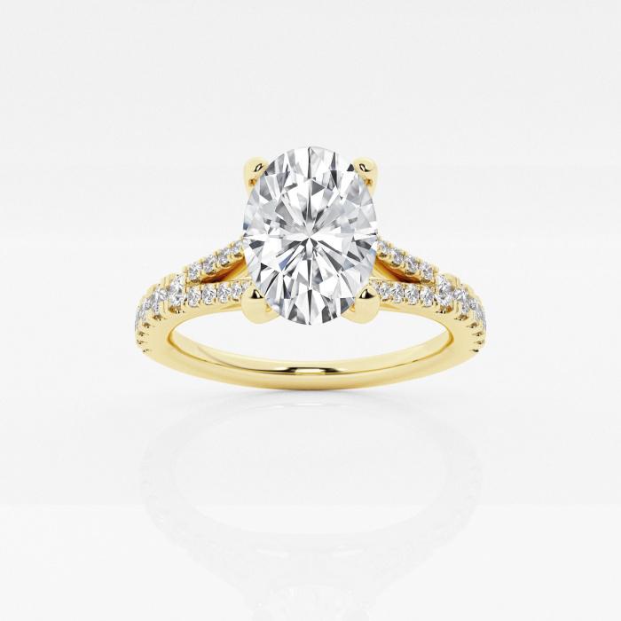 Certified 1 ctw Oval Diamond Split Shank Engagement Ring 14K Yellow Gold (1 of 2)