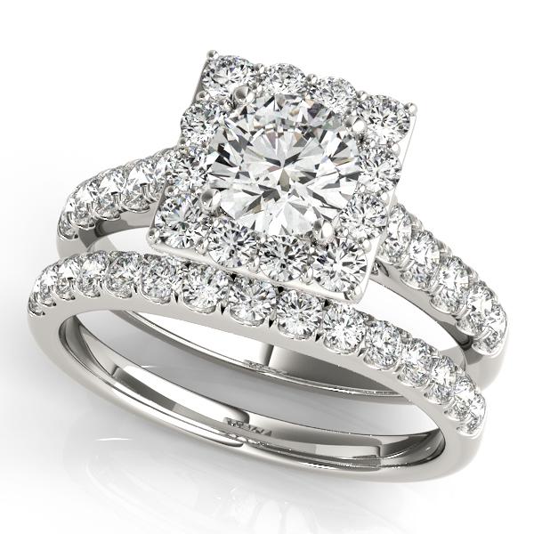 Certified 2.45 CTW Diamond Engagement Ring SET 18K White Gold (1 of 2)