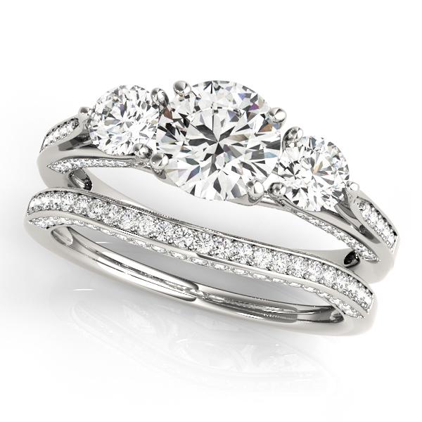 Certified 2.05 CTW Diamond Engagement Ring SET 18K White Gold (1 of 2)