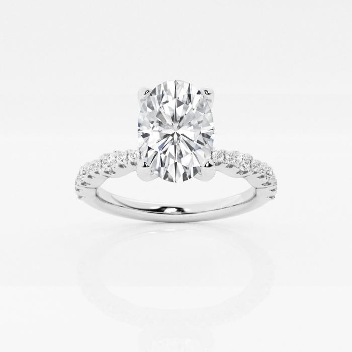 Certified 1 7/8 ctw Oval Diamond Station Engagement Ring Platinum (1 of 2)