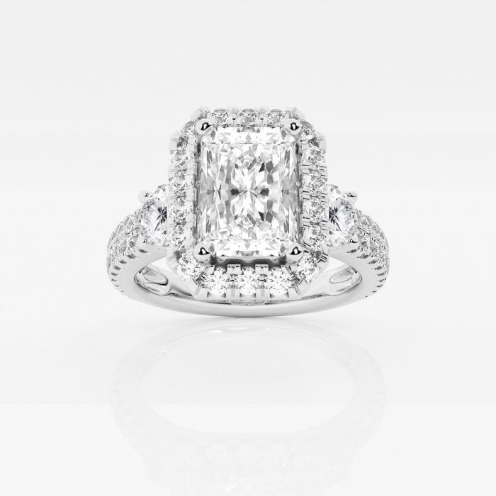 Certified 1 5/8 ctw Radiant Diamond Double Row Side Stones Halo Engagement Ring Platinum (1 of 2)