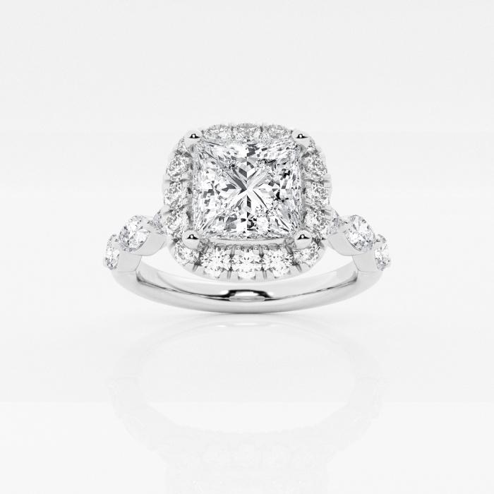 Certified 2 7/8 ctw Princess Diamond Floating Marquise Halo Engagement Ring Platinum (1 of 2)