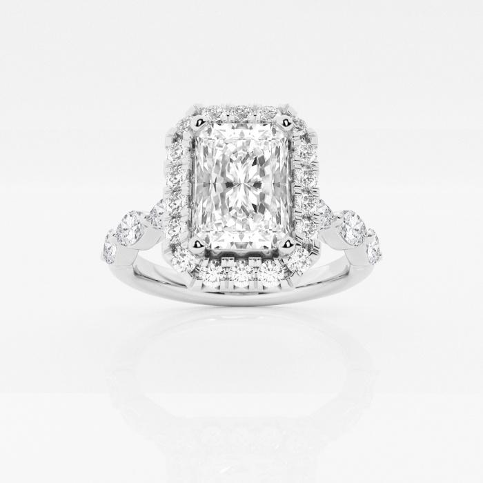 Certified 2 1/4 ctw Radiant Diamond Floating Marquise Halo Engagement Ring 14K White Gold (1 of 2)