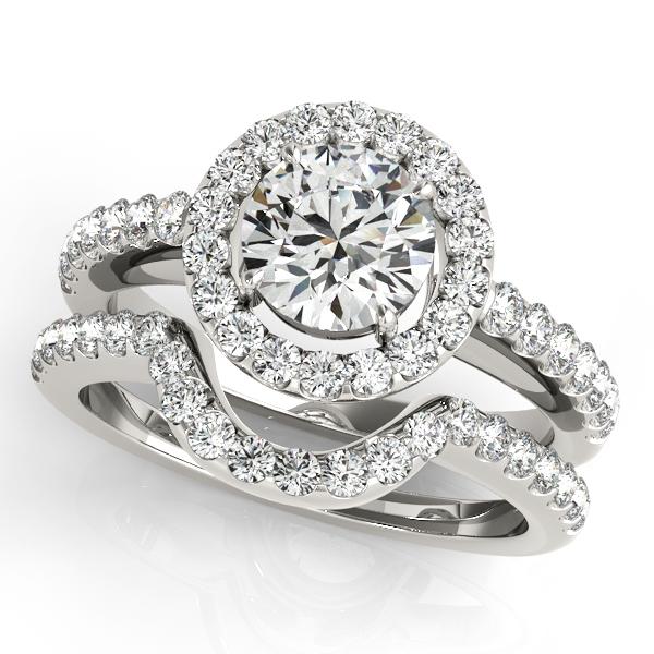 Certified 2.5 CTW Diamond Engagement Ring SET 18K White Gold (1 of 2)