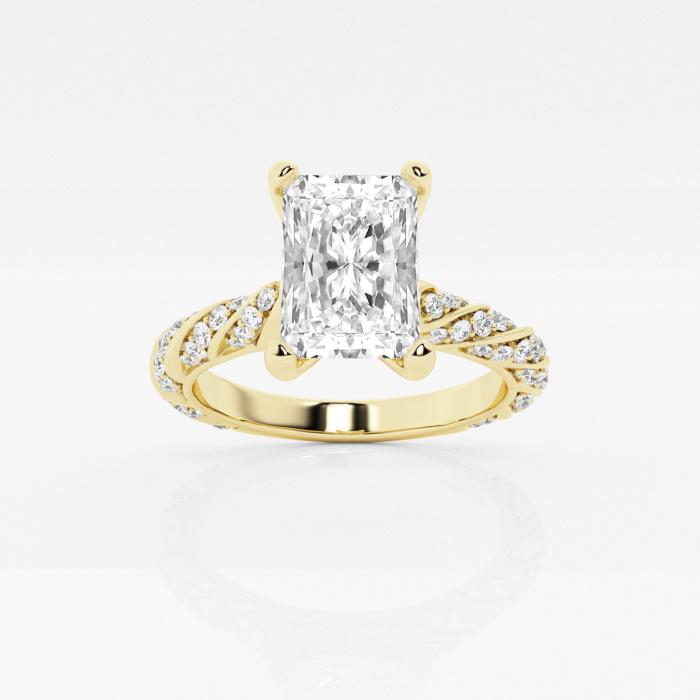 Certified 1 2/5 ctw Radiant Diamond Ribbon Engagement Ring 14K Yellow Gold (1 of 2)