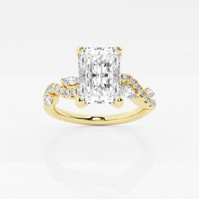 Certified 1 1/8 ctw Radiant Diamond Marquise Vine Engagement Ring 14K Yellow Gold (1 of 2)