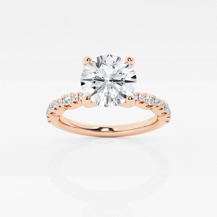 Certified 1 1/3 ctw Round Diamond Station Engagement Ring 14K Rose Gold (1 of 2)