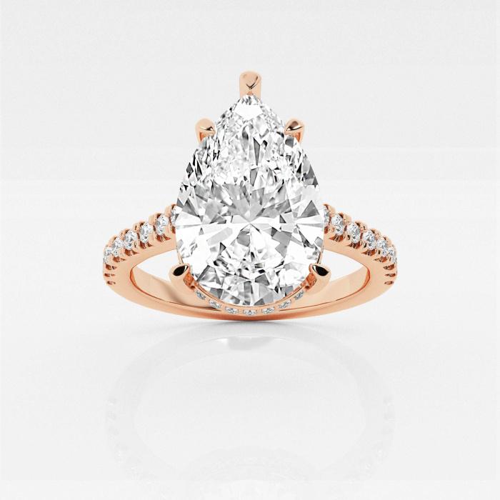 Certified 4 1/3 ctw Pear Diamond Hidden Halo Engagement Ring 18K Rose Gold (1 of 2)