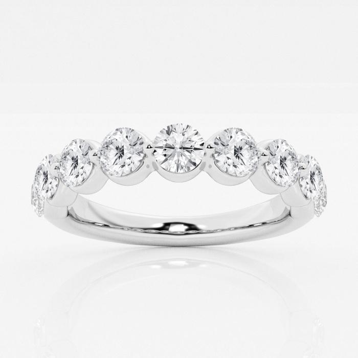 Certified 1 1/2 ctw Round Diamond Floating Wedding Band Platinum (1 of 2)