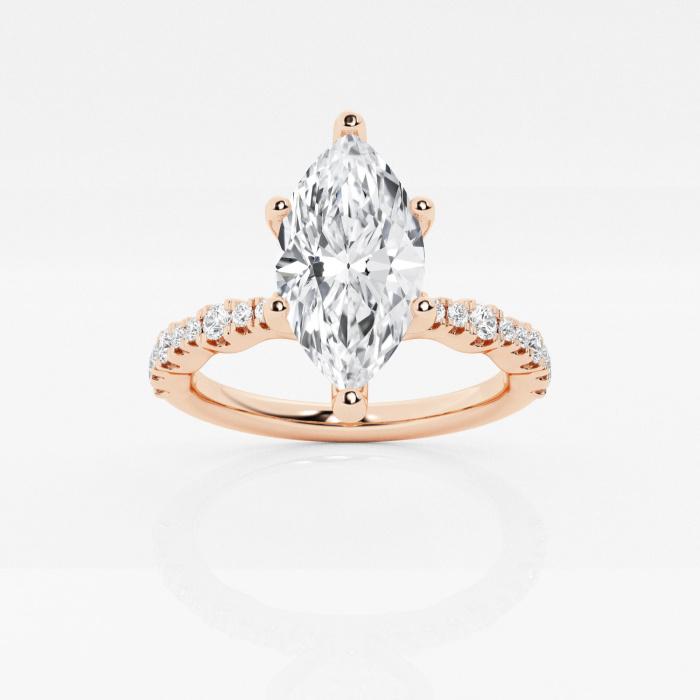Certified 1 1/3 ctw Marquise Diamond Station Engagement Ring 14K Rose Gold (1 of 2)