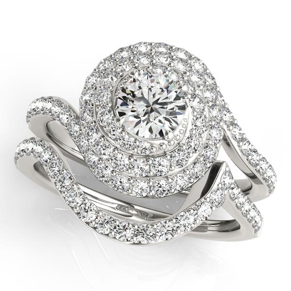 Certified 2.45 CTW Diamond Engagement Ring SET 18K White Gold (1 of 2)